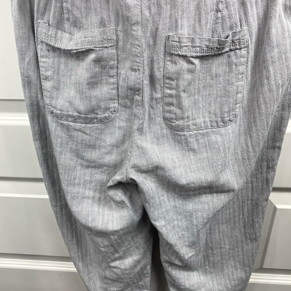 Gap Rib Chambray Jogger Pants Womens Light Gray Pull On Cotton Drawstring Small - Picture 5 of 6